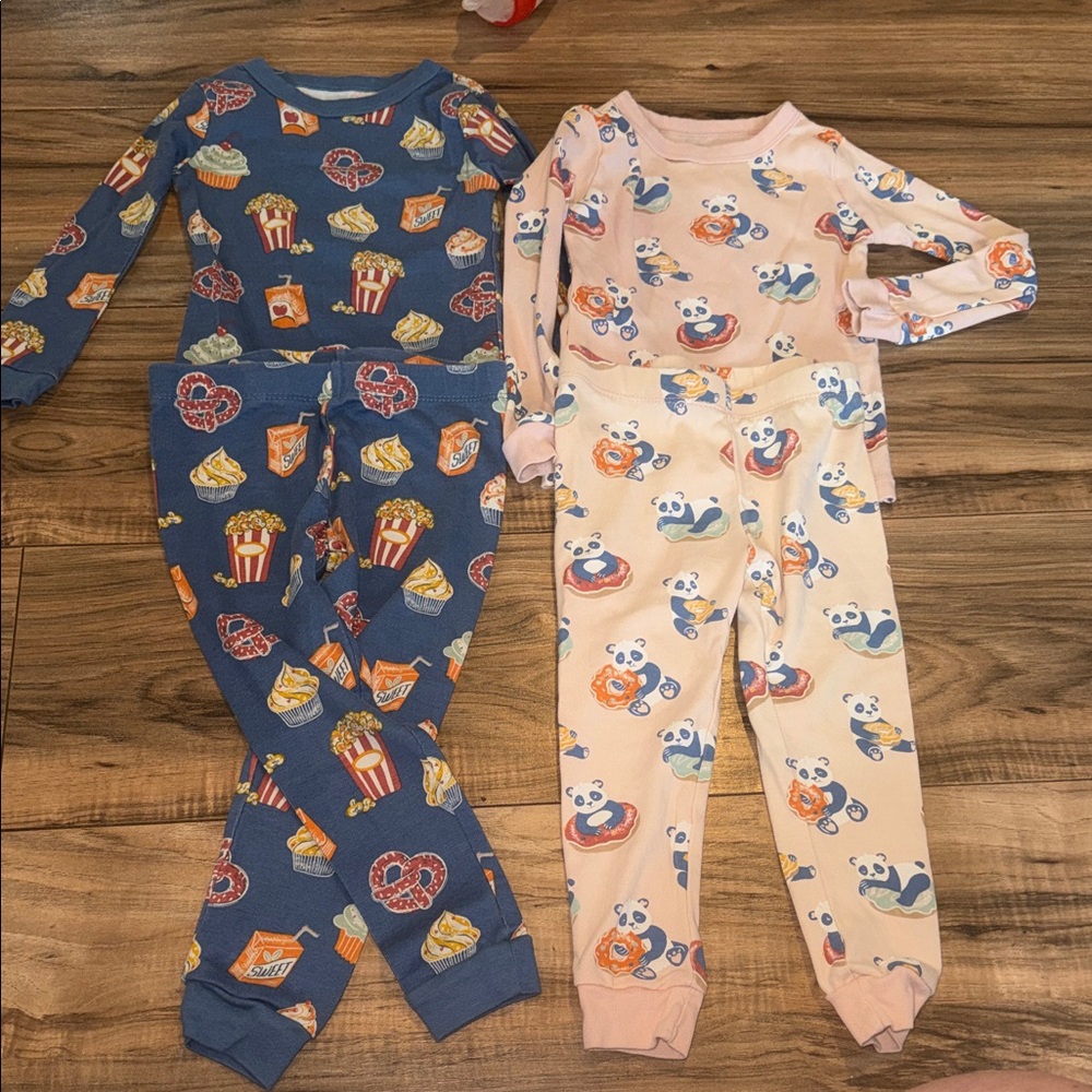 Cozy Kids Pajama Set with Snack and Panda Prints